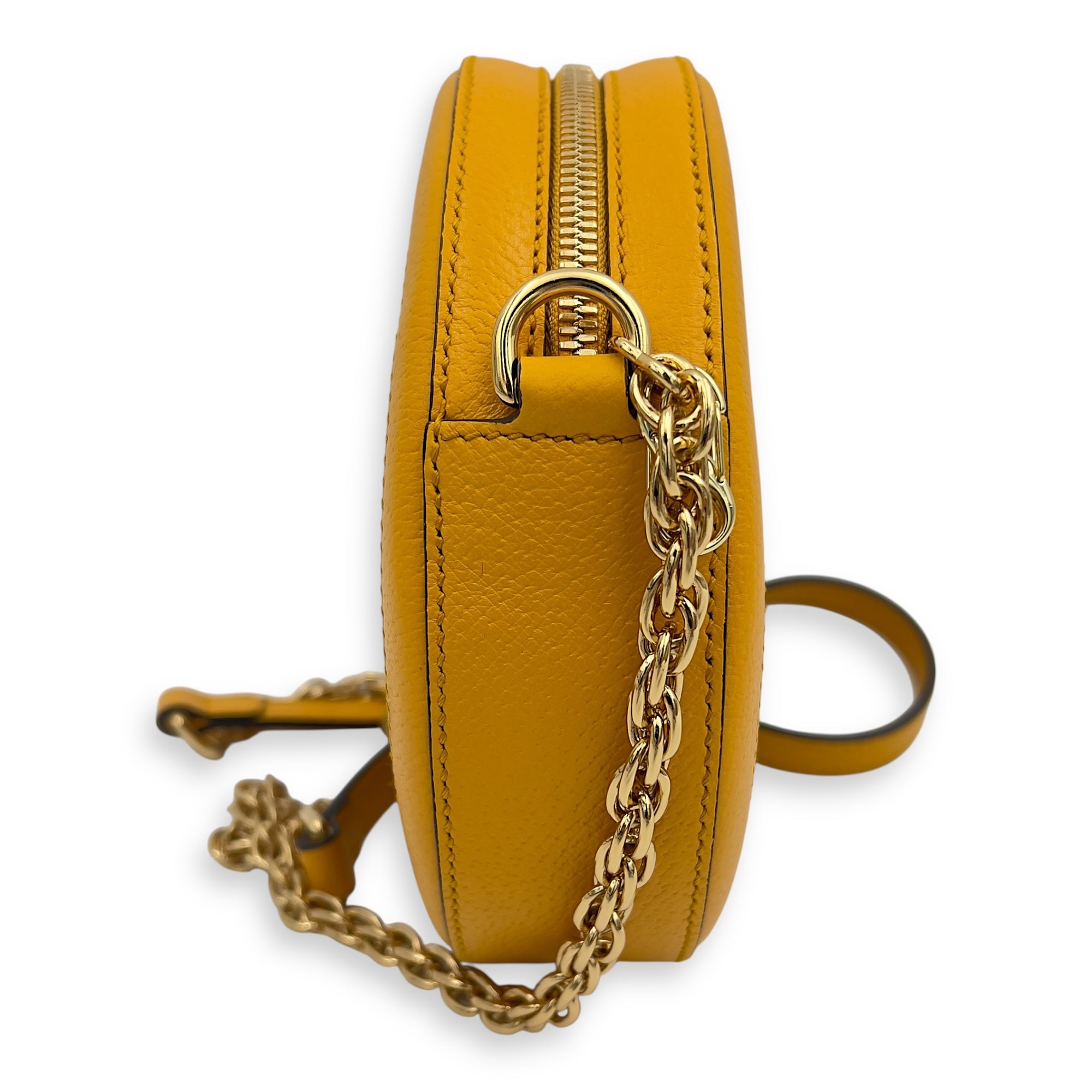 Gucci GG Shoulder Bag Yellow in Coated Canvas, Gold hardware_3