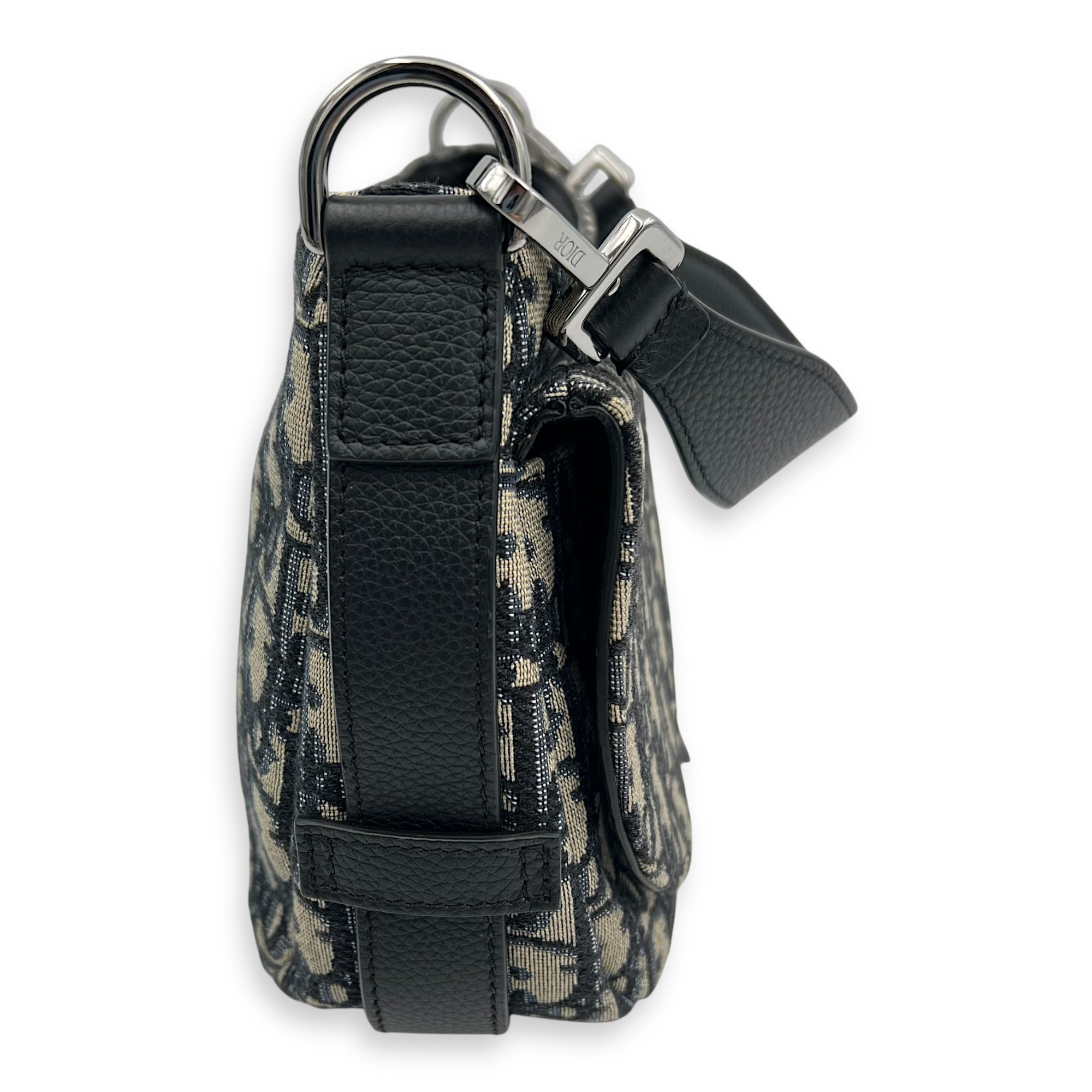 Dior Oblique Saddle Blue Crossbody Bag in Jacquard, Silver hardware_3