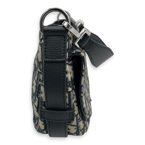 Dior Oblique Saddle Blue Crossbody Bag in Jacquard, Silver hardware_3