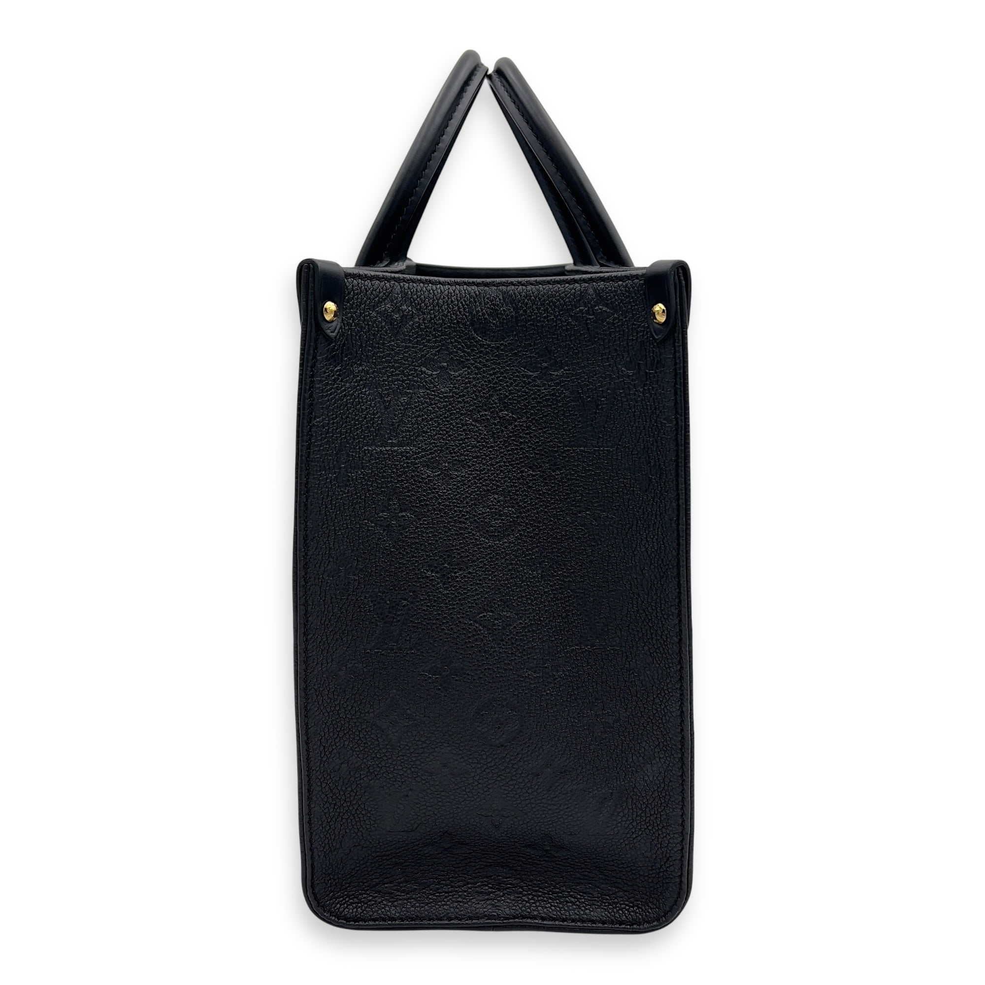 Louis Vuitton OnTheGo MM Black Top Handle Bag in Empreinte Leather, Gold hardware_6