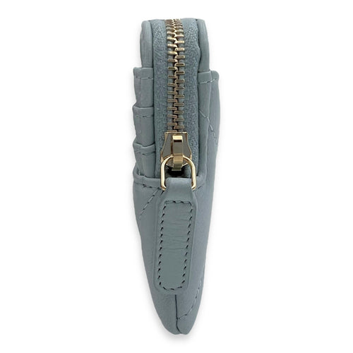 Chanel C19 Blue Card Holder in Lambskin, Gold hardware_3