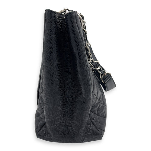 Chanel GST Tote Bag Black in Caviar Leather, Silver hardware_5