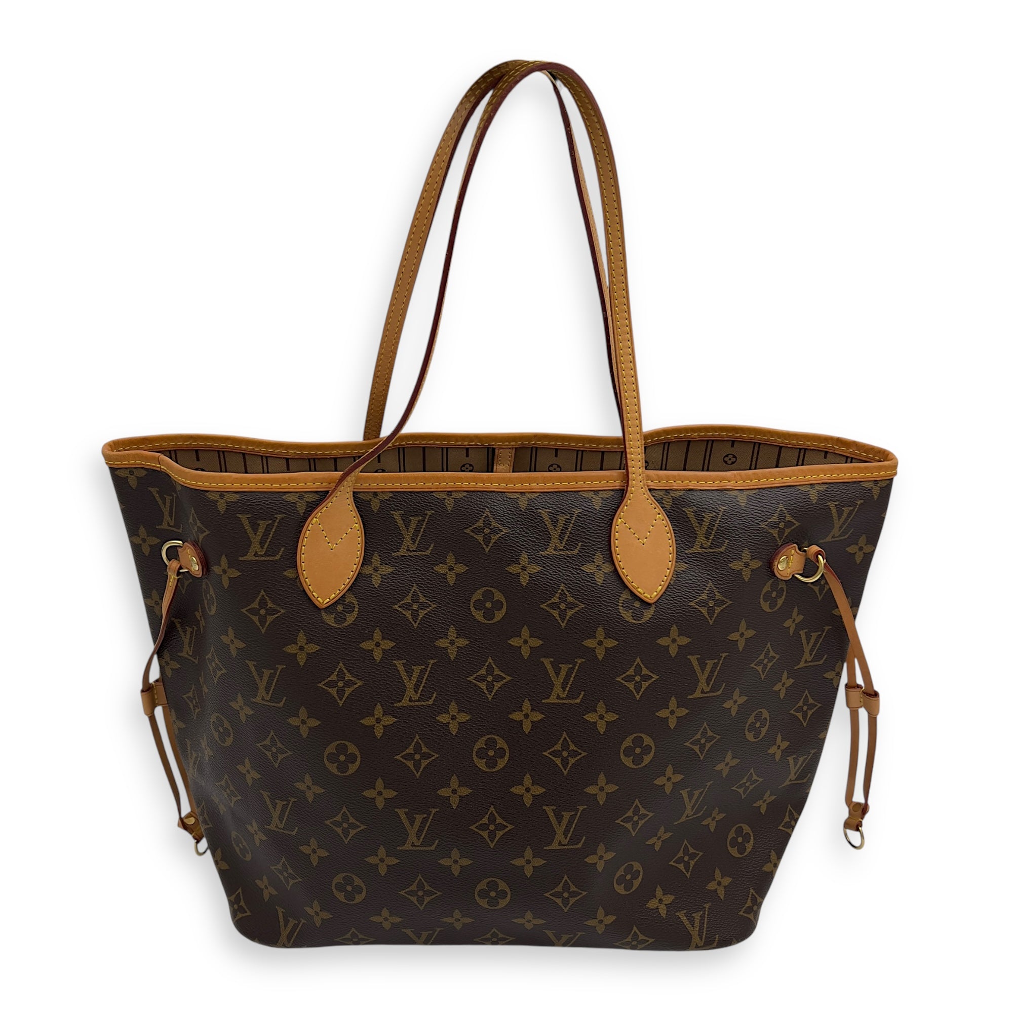 Louis Vuitton Neverfull Tote Bag MM Brown in Monogram Coated Canvas, Gold hardware_2