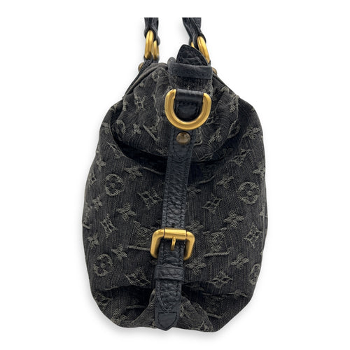 Louis Vuitton Neo Cabby Top Handle Bag MM Black in Denim, Gold hardware_3