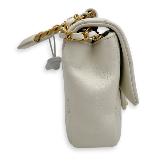 Chanel 20C In The Loop CC Flap White Top Handle Bag in Lambskin, Gold hardware_6