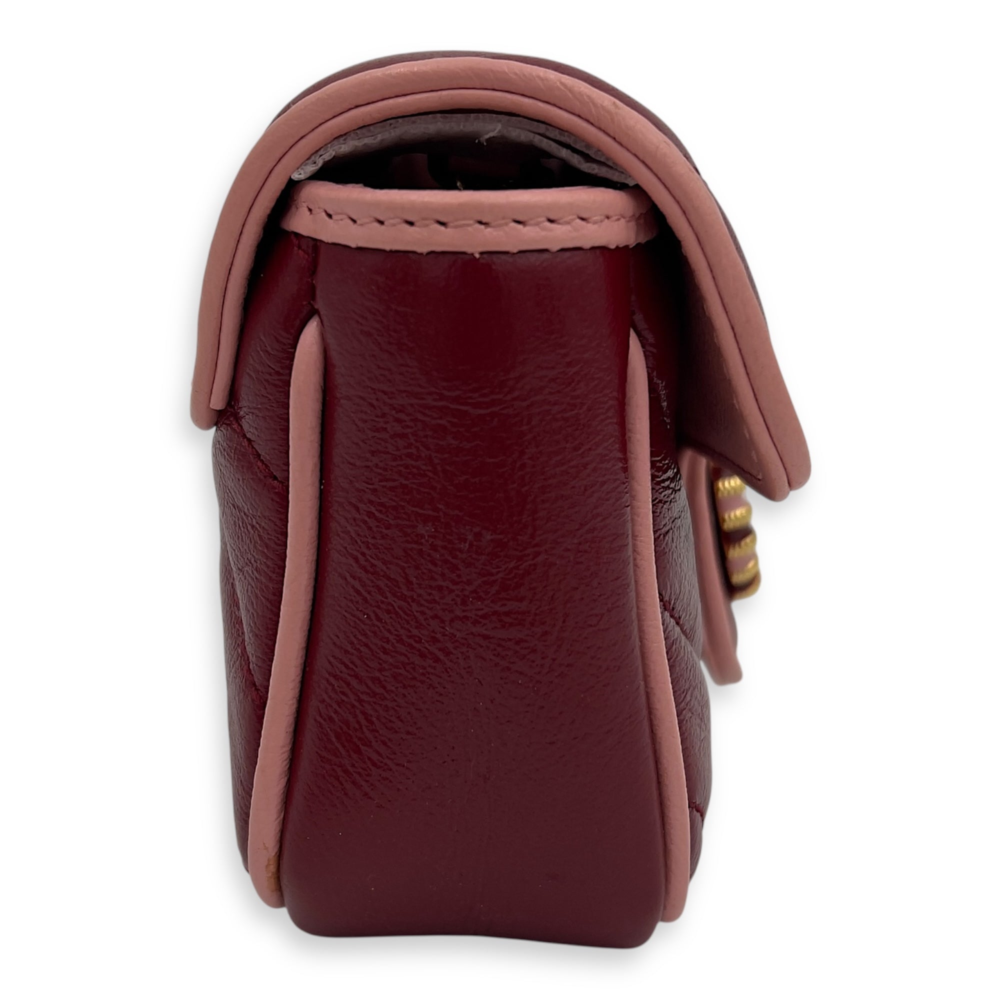 Gucci GG Marmont Crossbody Bag Super Mini Red in Calfskin, Gold hardware_5