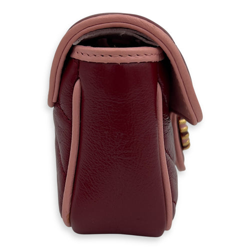 Gucci GG Marmont Crossbody Bag Super Mini Red in Calfskin, Gold hardware_5