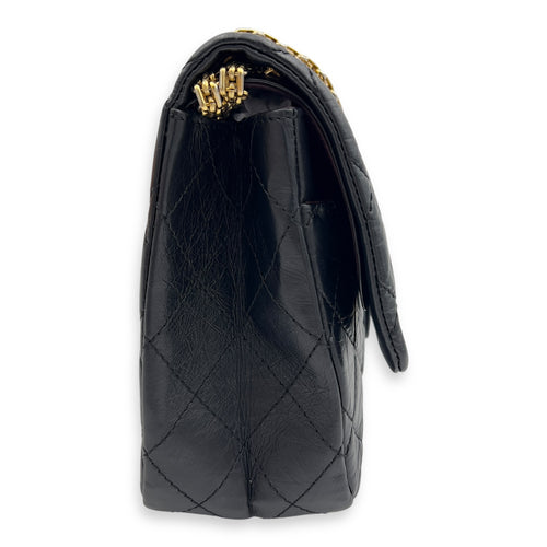 Chanel 2.55 Shoulder Bag 27 Black in Calfskin, Gold hardware_5