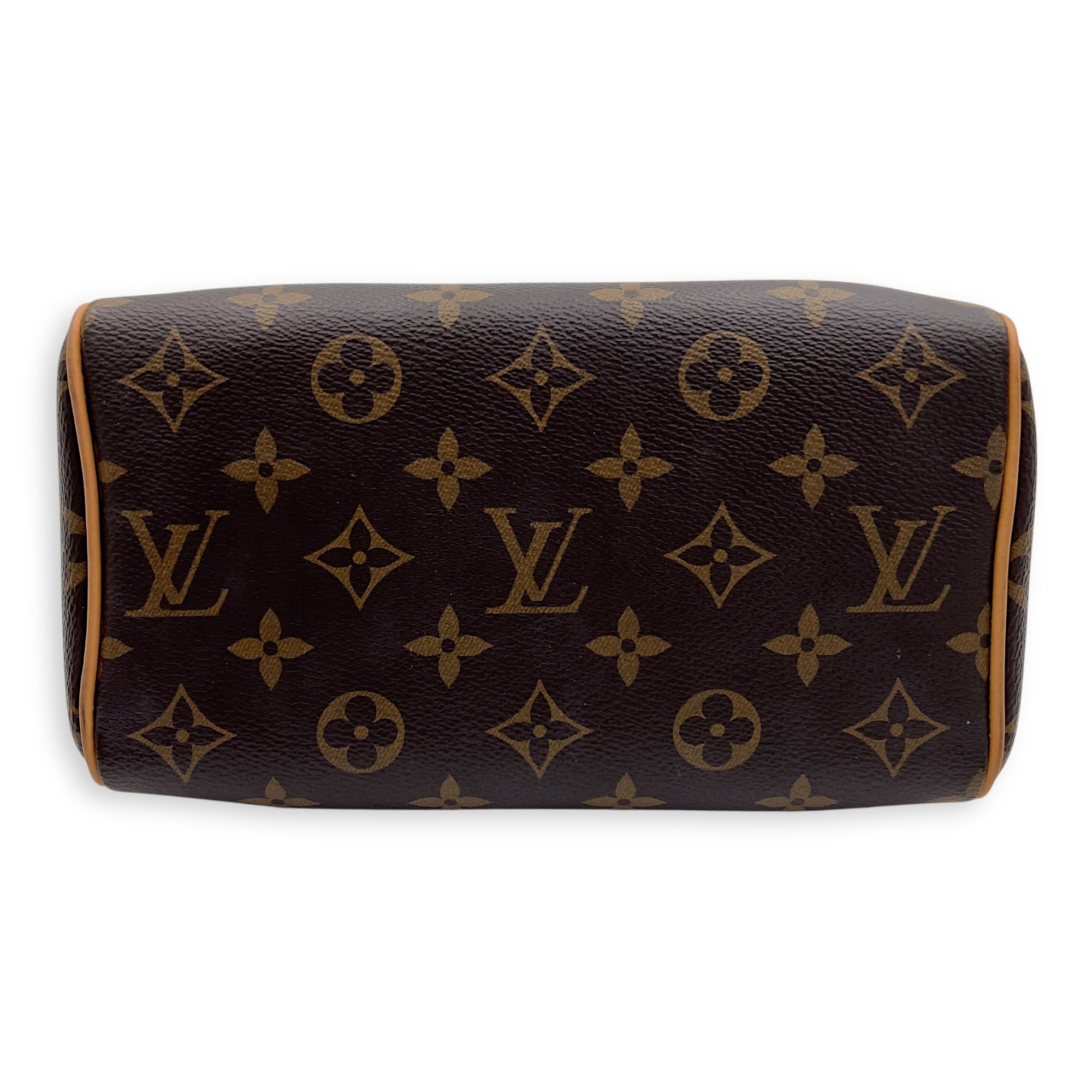 Louis Vuitton Speedy Bandouliere Top Handle Bag 20 Brown in Monogram Coated Canvas, Gold hardware_5