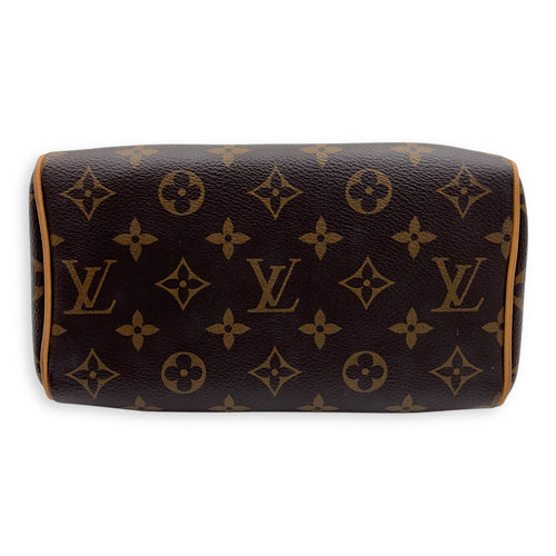 Louis Vuitton Speedy Bandouliere Top Handle Bag 20 Brown in Monogram Coated Canvas, Gold hardware_5