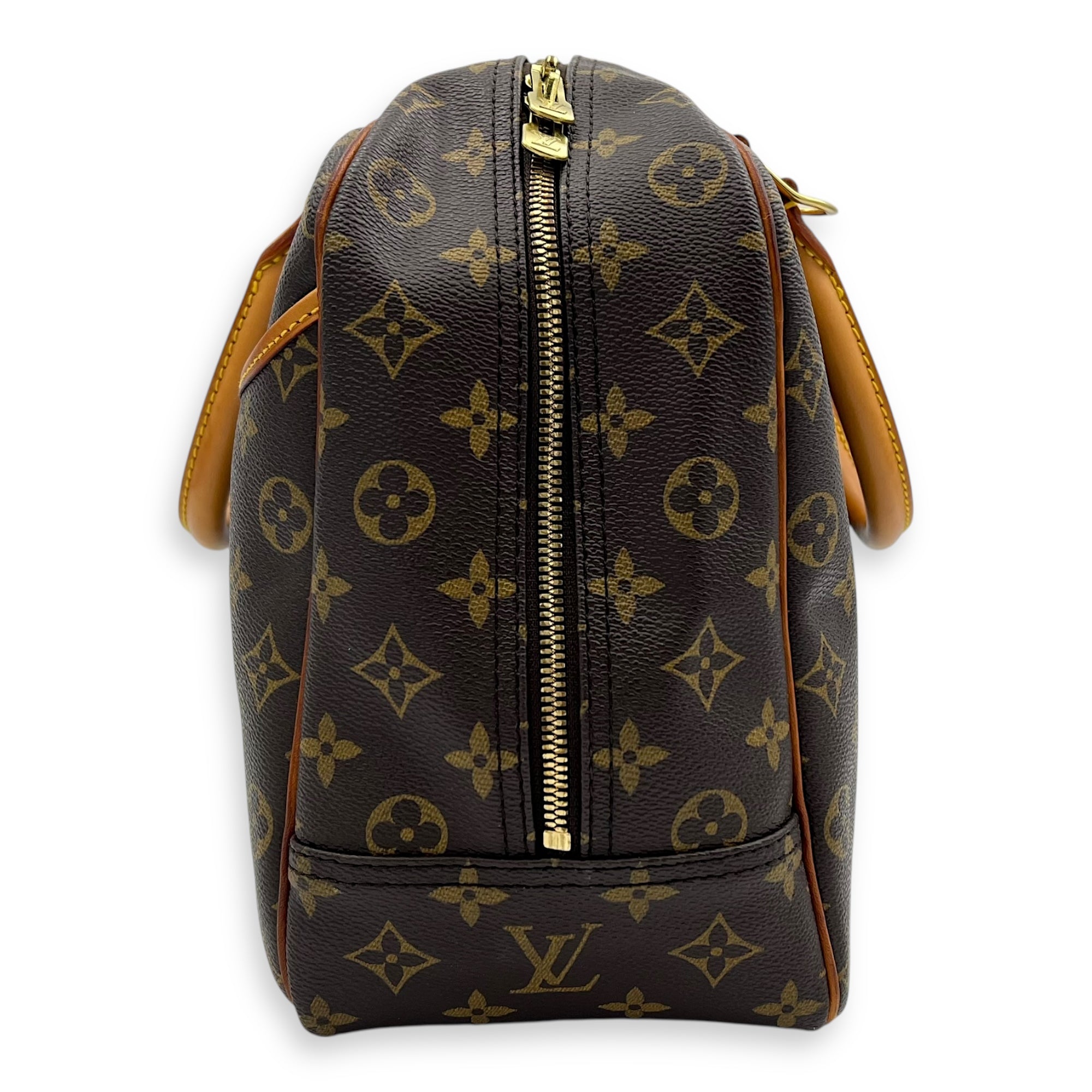 Louis Vuitton Trouville Top Handle Bag Brown in Monogram Coated Canvas, Gold hardware_3