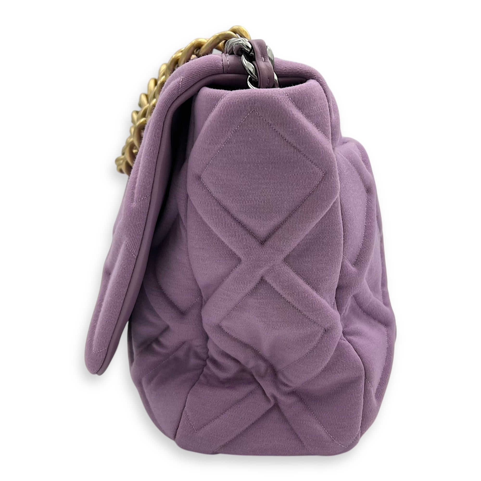 Chanel C19 Maxi Purple Crossbody Bag in Fabric, Mixed hardware_3