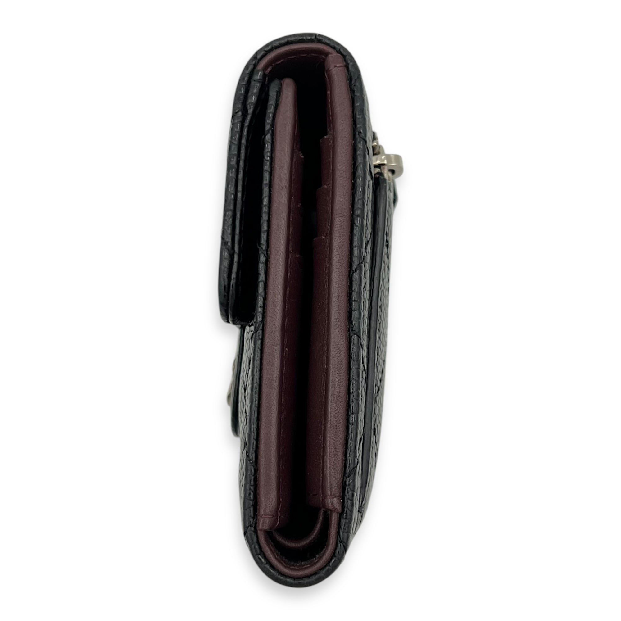Chanel Classic Wallet Black in Caviar Leather, Silver hardware_8