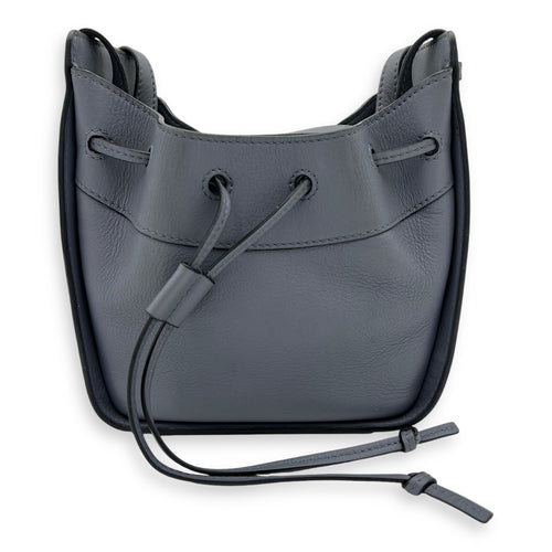 Loewe Hammock Mini Blue Shoulder Bag in Calfskin, Silver hardware_11