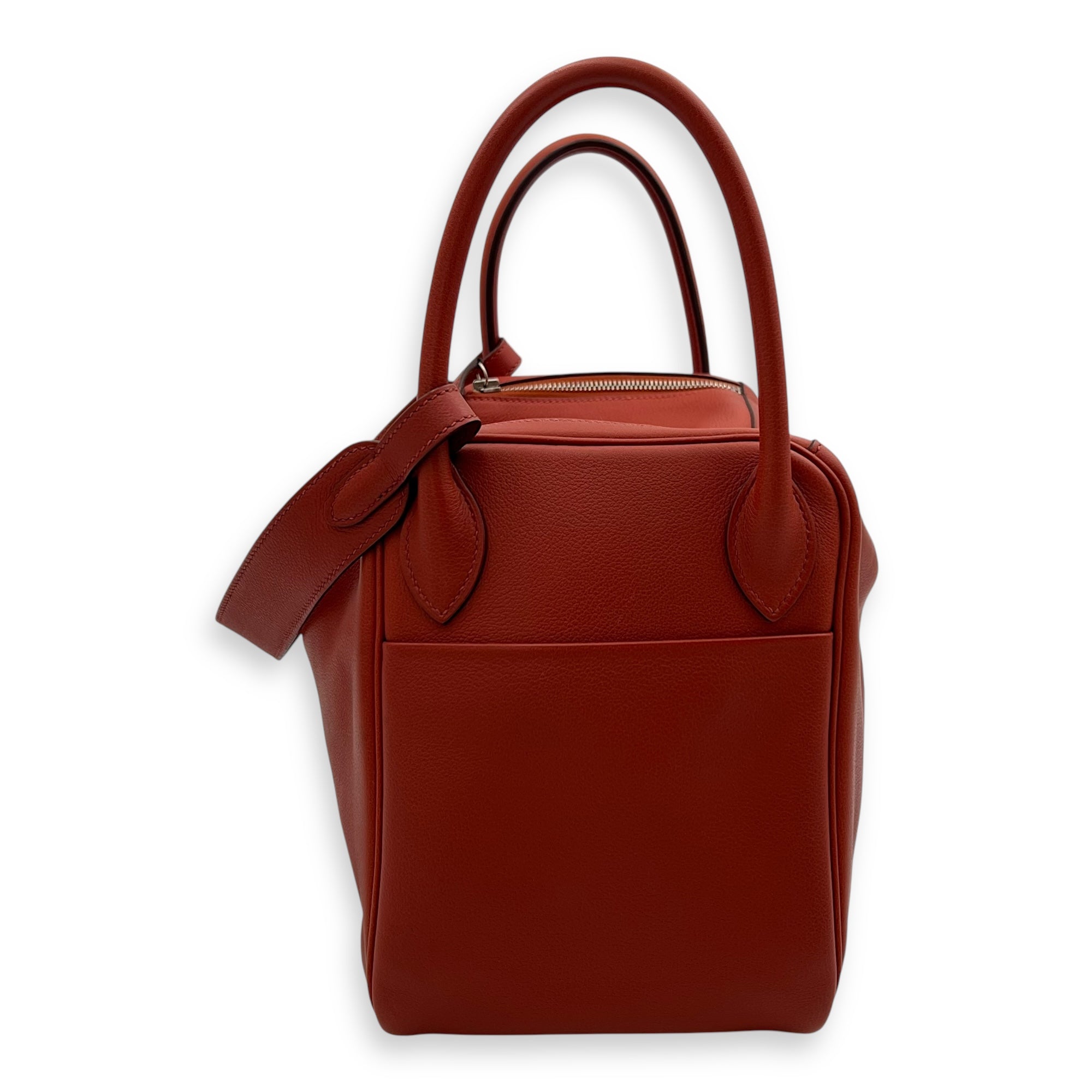 Hermès Lindy 30 Red Shoulder Bag in Clemence, Palladium hardware_3