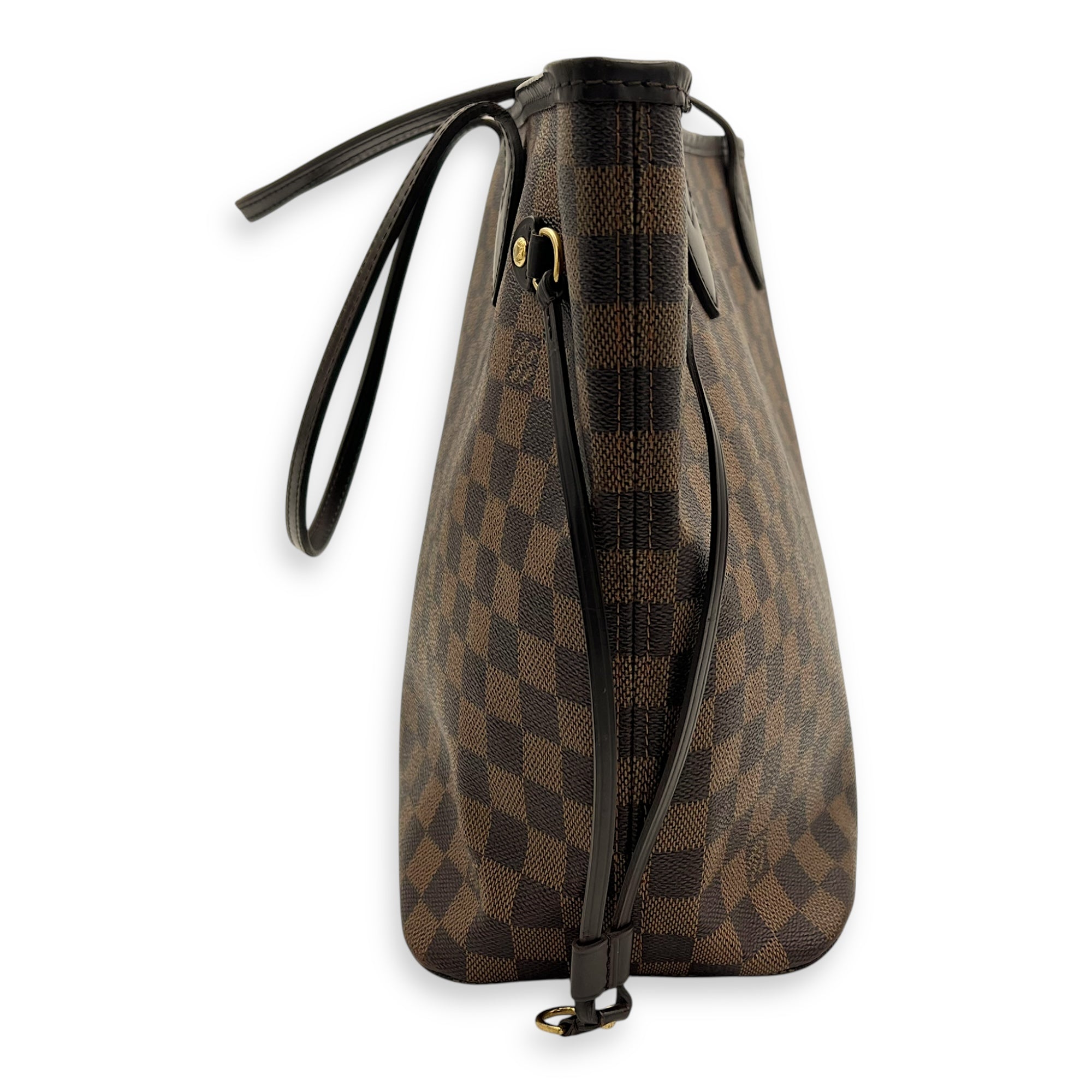 Louis Vuitton Neverfull Tote Bag Damier Ebene in Coated Canvas, Gold hardware_3