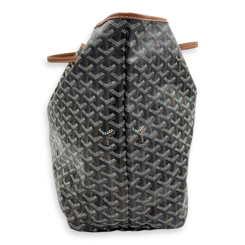 Goyard Saint Louis Tote Bag GM Black in Coated Canvas, Silver hardware_3