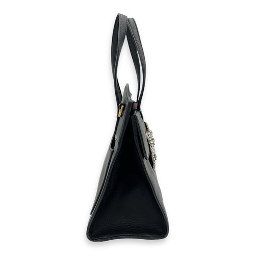 Gucci Sylvie Shoulder Bag Black in Calfskin, Silver hardware_8