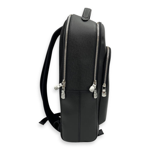 Louis Vuitton Adrian Backpack Black in Taiga Leather, Silver hardware_7