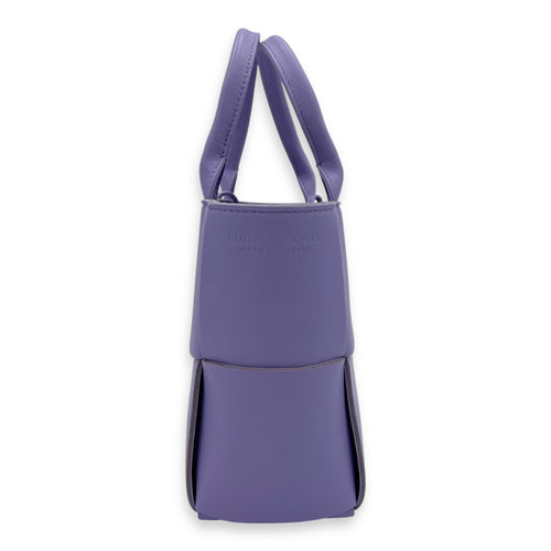 Bottega Veneta Arco Mini Purple Tote Bag in Lambskin, Silver hardware_3