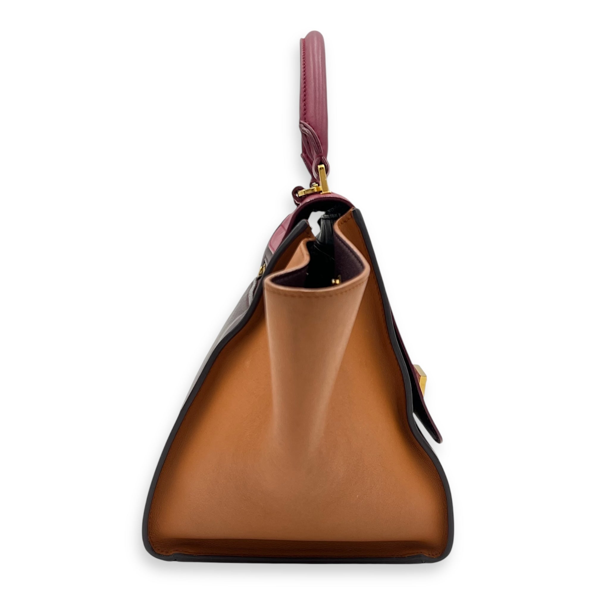 Celine Trapeze Top Handle Bag Medium Multi-colour in Calfskin, Gold hardware_11