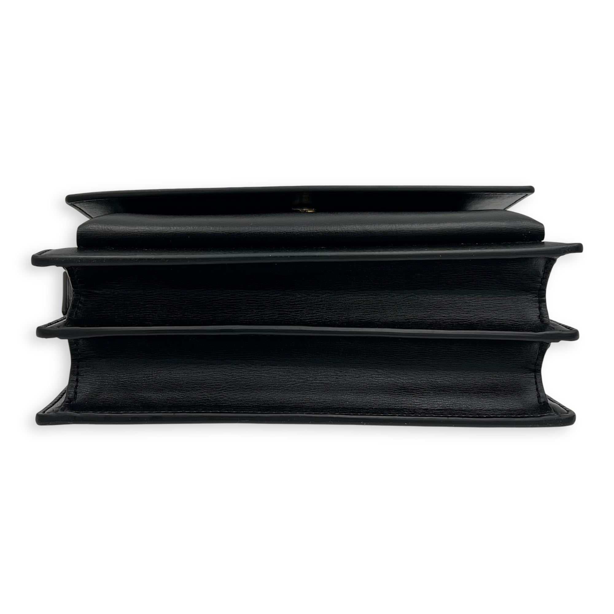 Saint Laurent Sunset Shoulder Bag Black in Calfskin, Gold hardware_5
