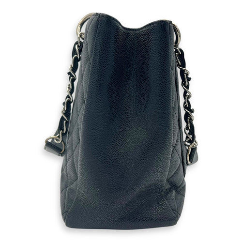 Chanel GST Shoulder Bag Black in Caviar Leather, Silver hardware_3