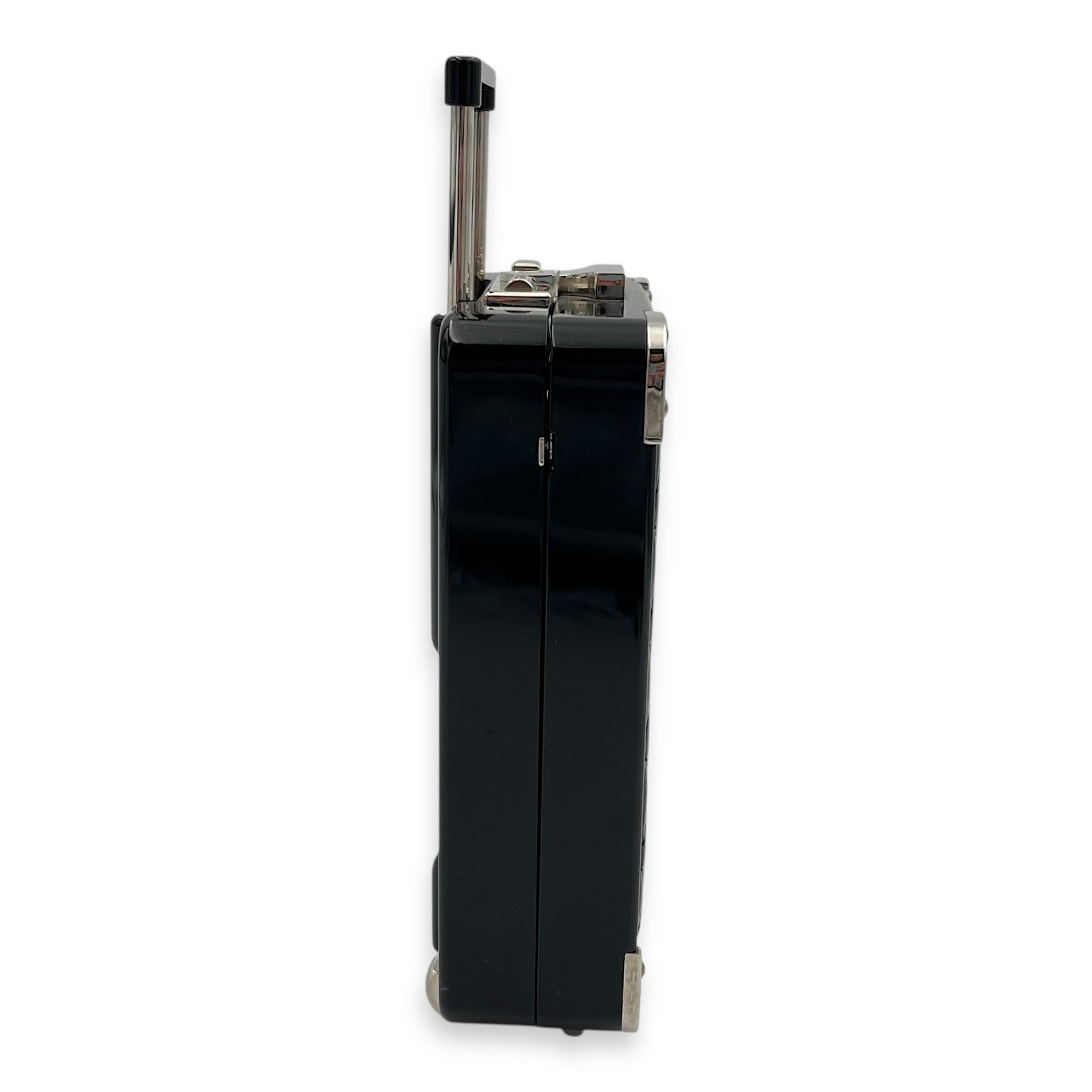 Chanel Minaudiere Trolley Black Clutch in, Silver hardware_3