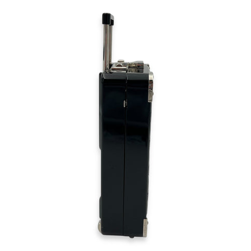 Chanel Minaudiere Trolley Black Clutch in, Silver hardware_3