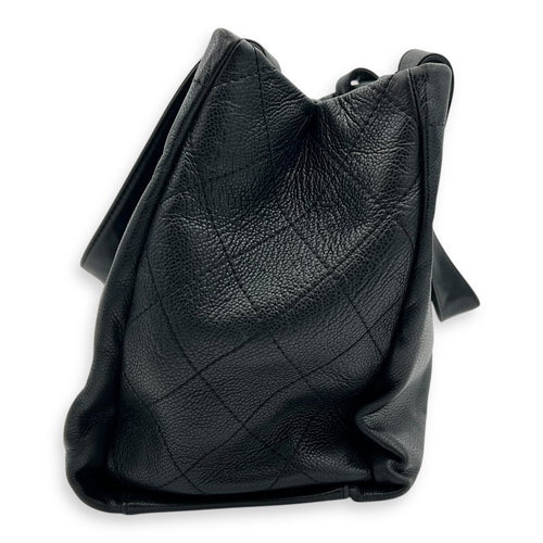 Chanel CC Tote Bag Black in Caviar Leather, Silver hardware_3