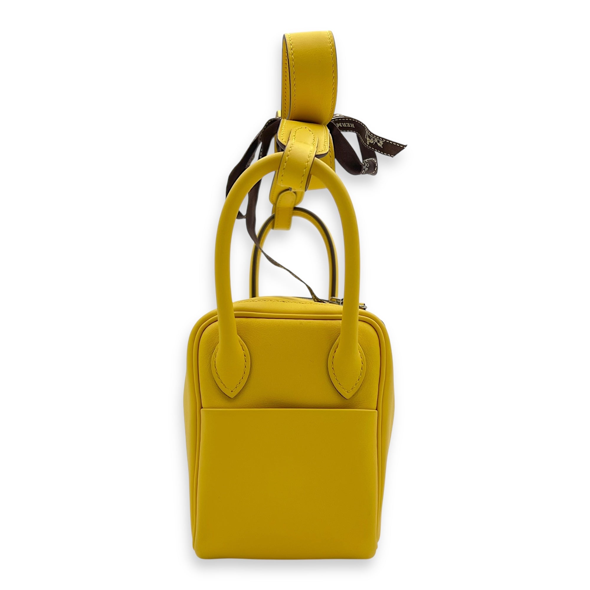 Hermès Mini Lindy Yellow in Swift, Palladium hardware_3