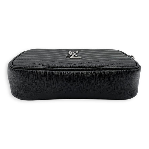 Saint Laurent Camera Crossbody Bag Black in Calfskin, Silver hardware_7
