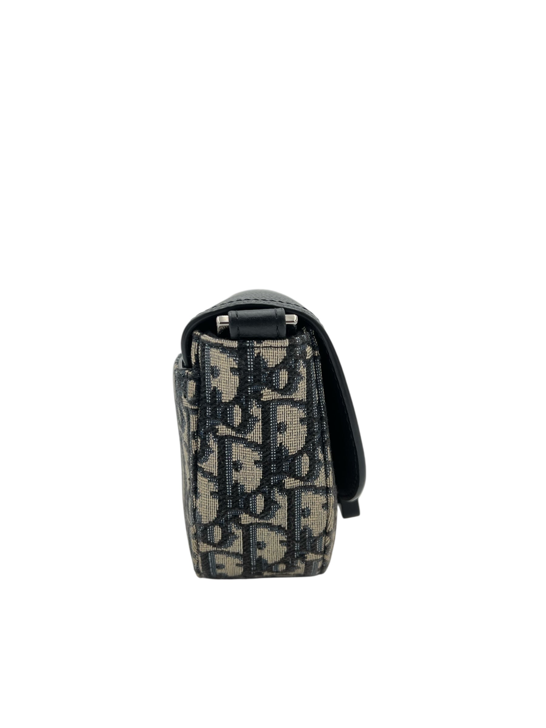 Dior Saddle Crossbody Bag Brown in Jacquard, Silver hardware_10