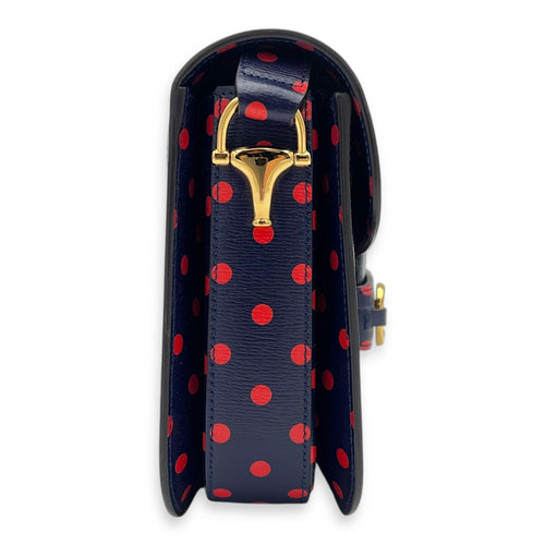 Gucci Horsebit 1955 Shoulder Bag Blue in Calfskin, Gold hardware_11