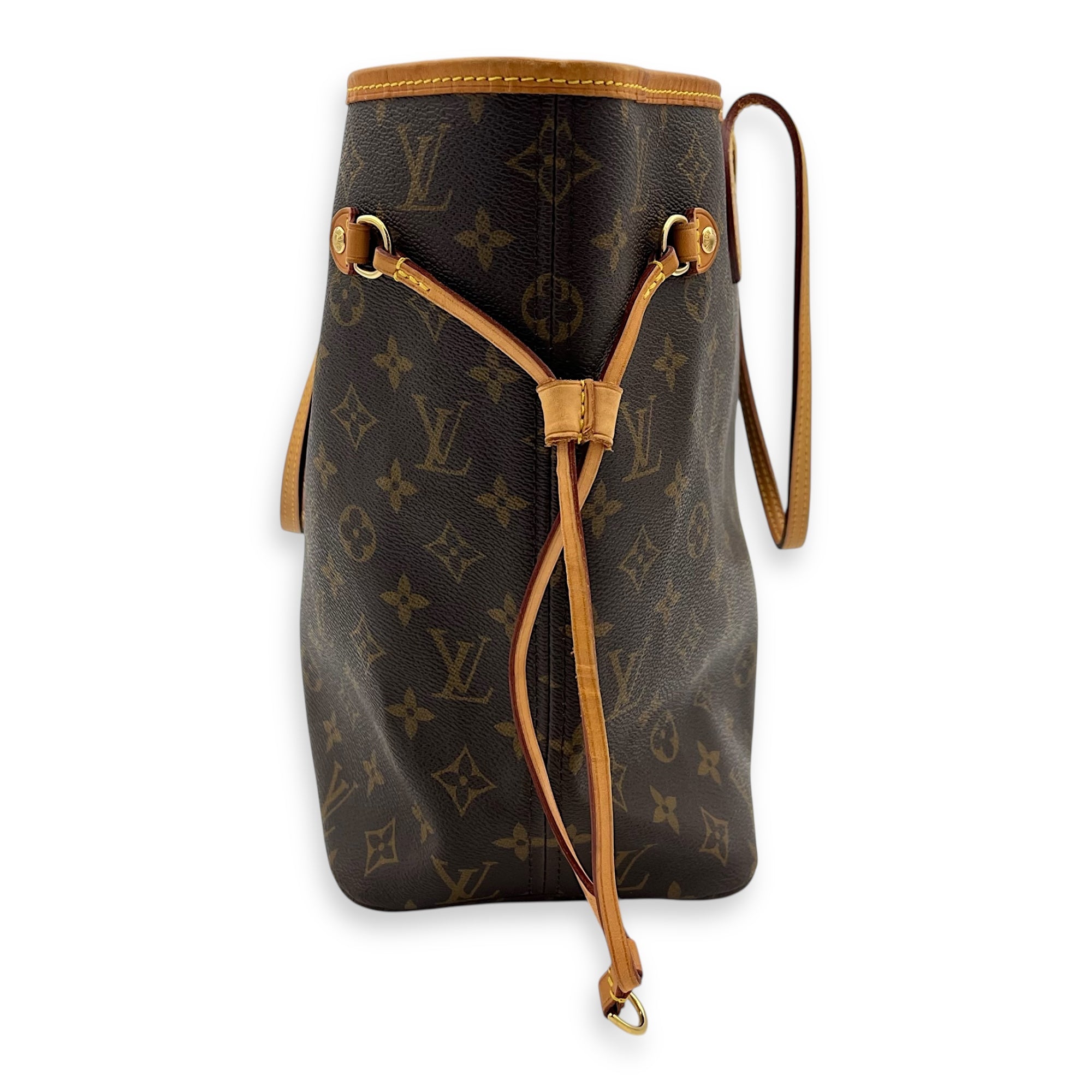 Louis Vuitton Neverfull MM Brown Tote Bag in Monogram Coated Canvas, Gold hardware_3