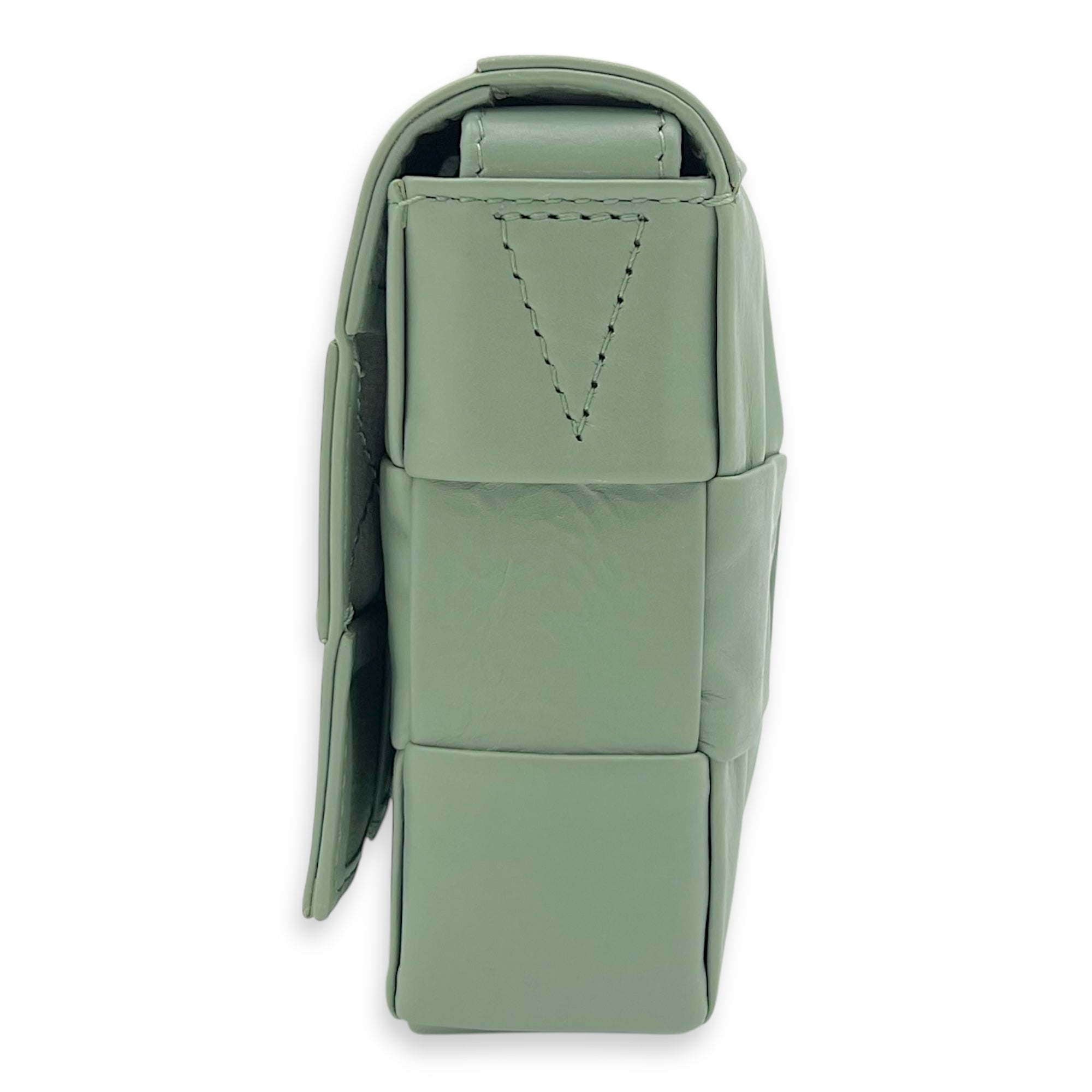 Bottega Veneta Cassette Crossbody Bag Green in Calfskin_3