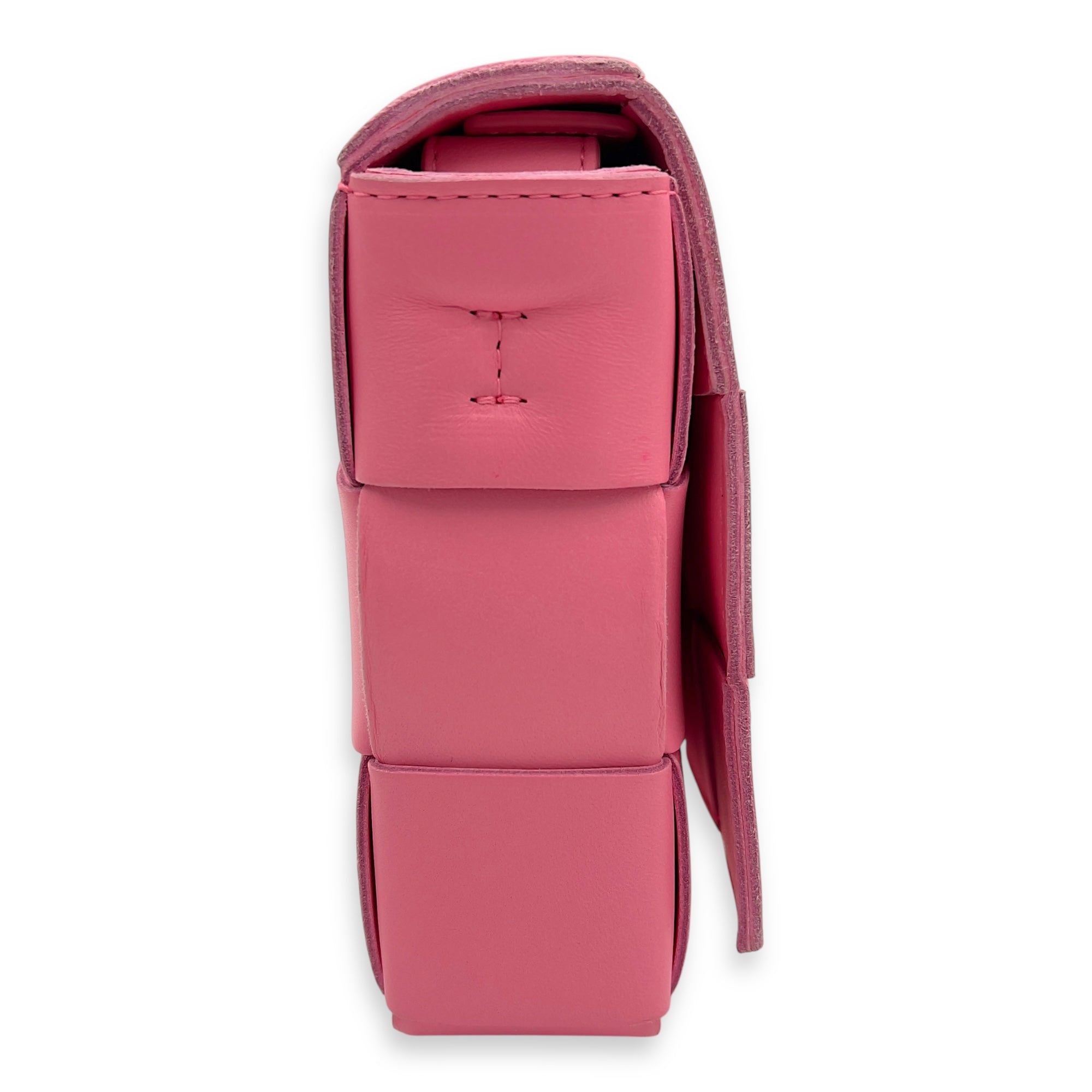 Bottega Veneta Cassette Pink Crossbody Bag in Calfskin_5