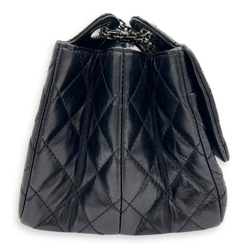 Chanel Double Vintage 2.55 Black Shoulder Bag in Calfskin, Ruthenium hardware_5