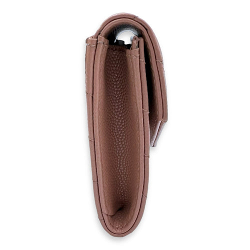 Saint Laurent Cassandre Brown Wallet in Calfskin, Gold hardware_5