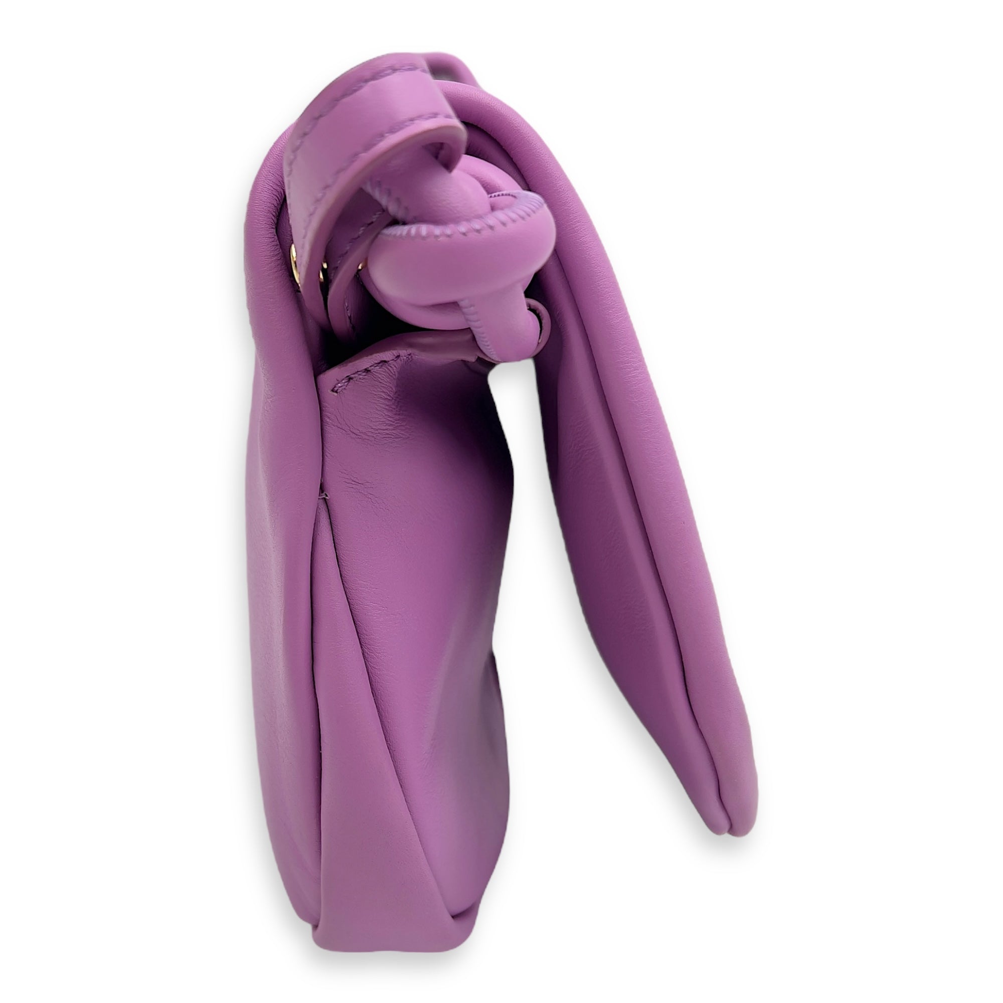 Loewe Paseo Crossbody Bag Purple in Calfskin, Gold hardware_3