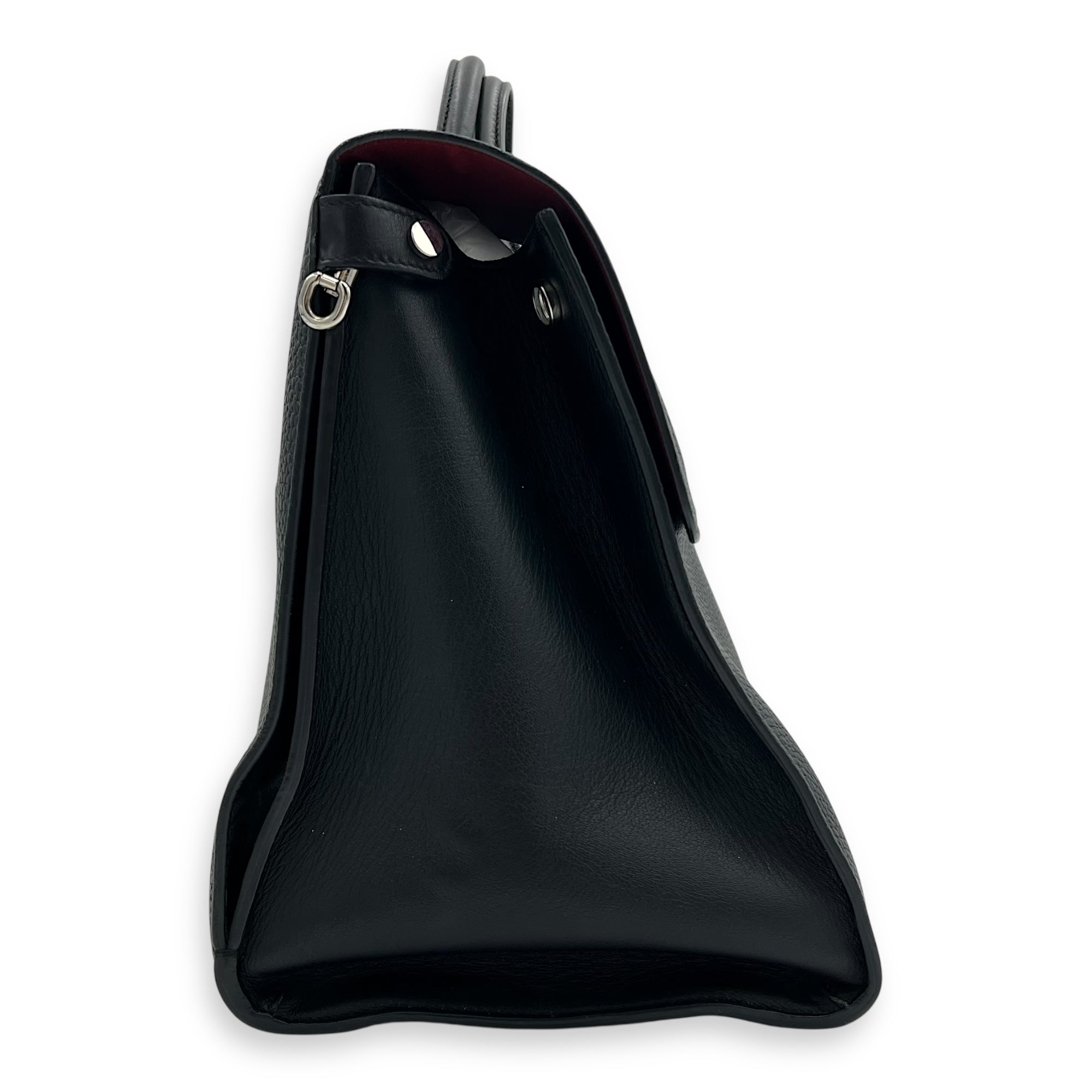 Dior Diorever Top Handle Bag Black in Calfskin, Silver hardware_3