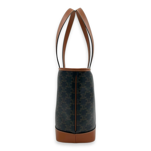 Celine Triomphe Tote Bag Brown in Coated Canvas, Gold hardware_3