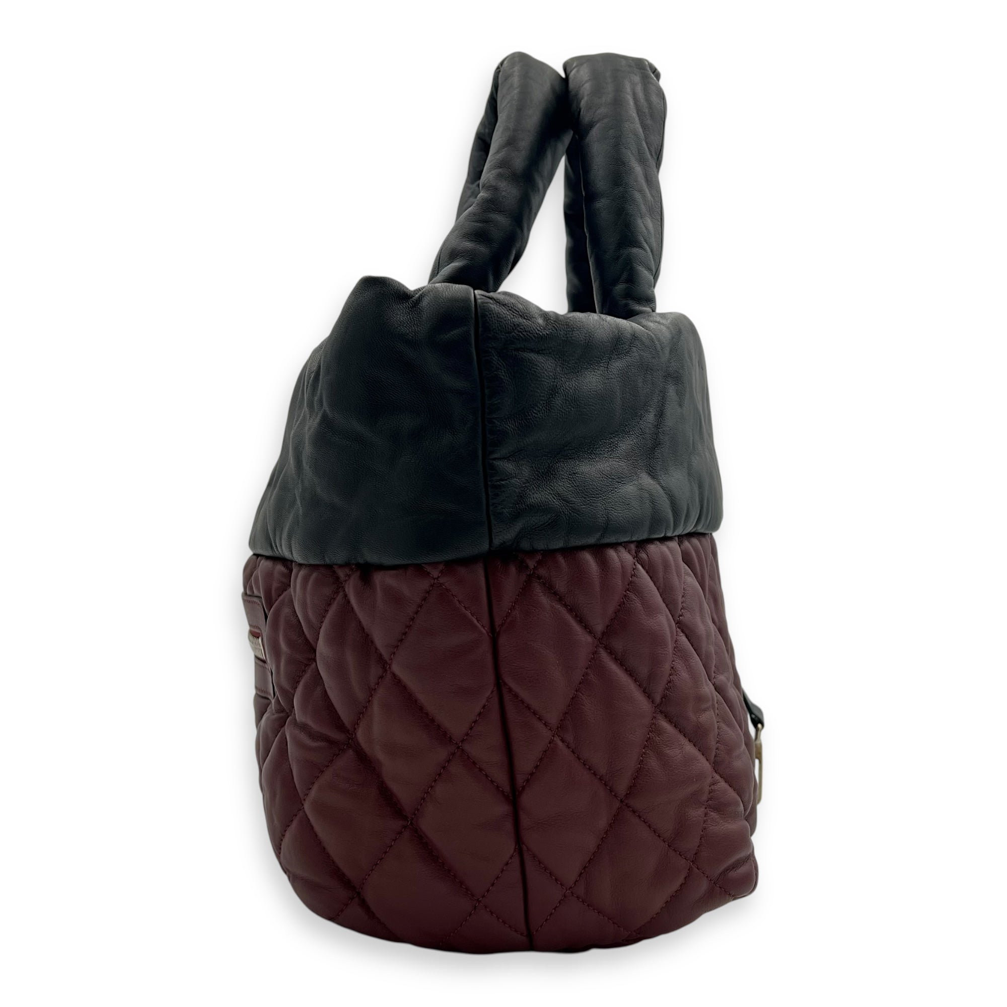 Chanel Reversible Cocoon Black Top Handle Bag in Calfskin, Silver hardware_3