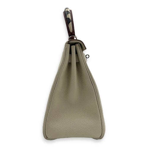 Hermès Kelly Craie/Black/Fauve/Rouge H in Togo, Palladium hardware_3