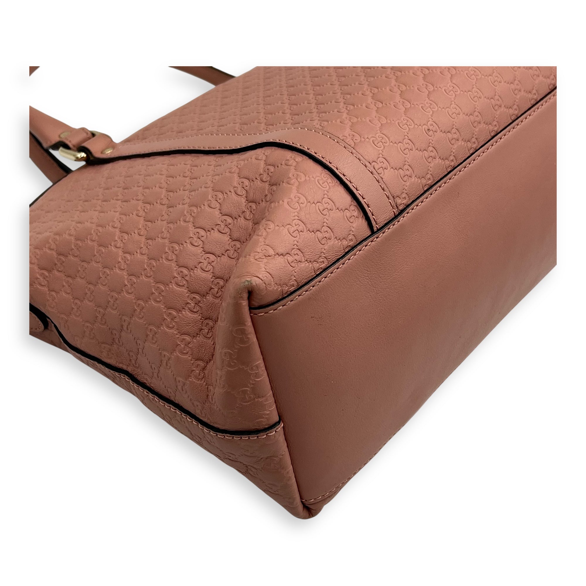 Gucci Microguccissima Tote Bag Pink in Guccissima Leather, Gold hardware_9