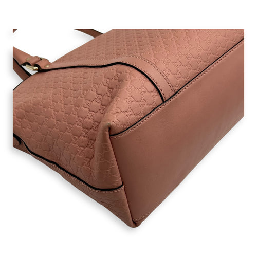 Gucci Microguccissima Tote Bag Pink in Guccissima Leather, Gold hardware_9