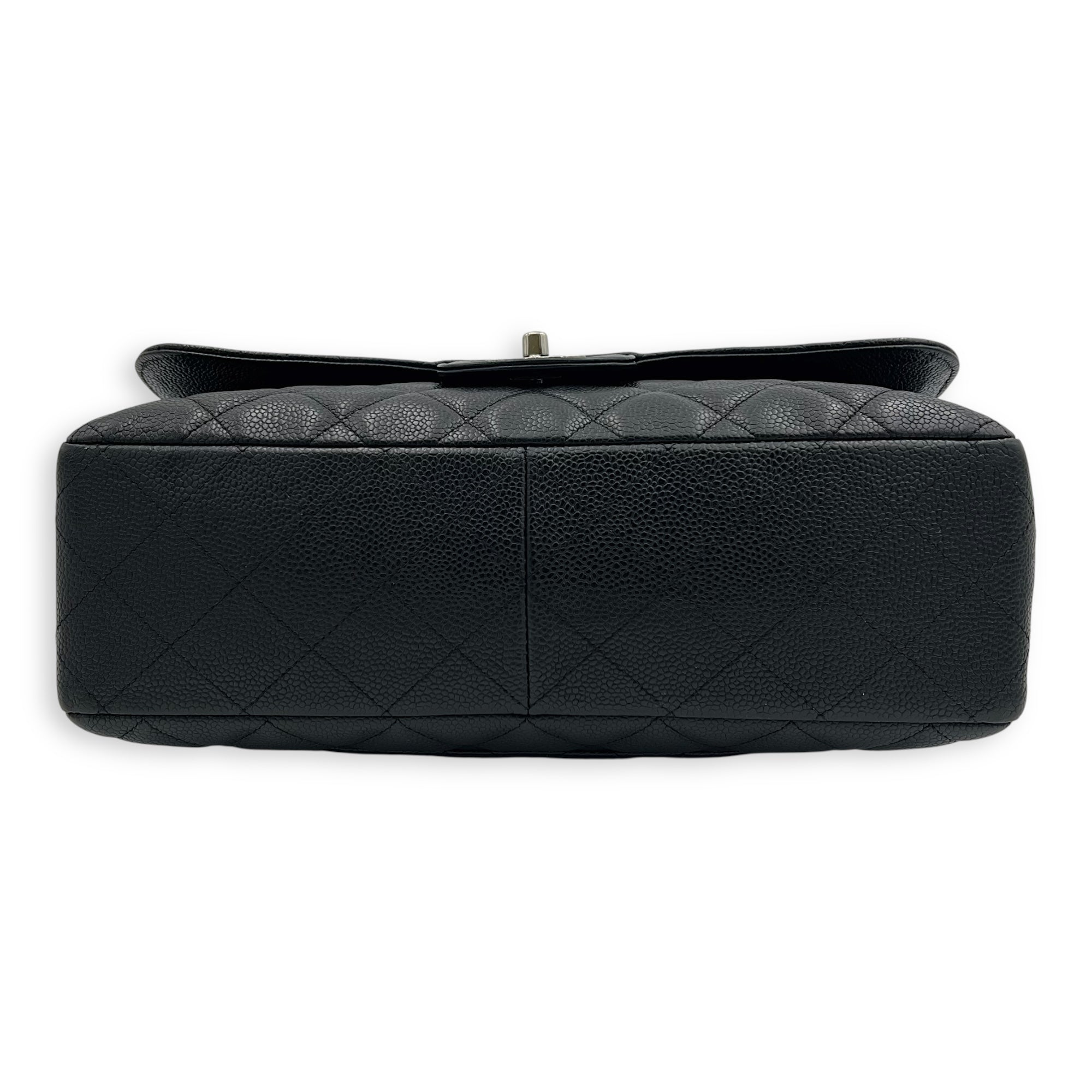 Chanel Classic Shoulder Bag Black in Caviar Leather, Silver hardware_5