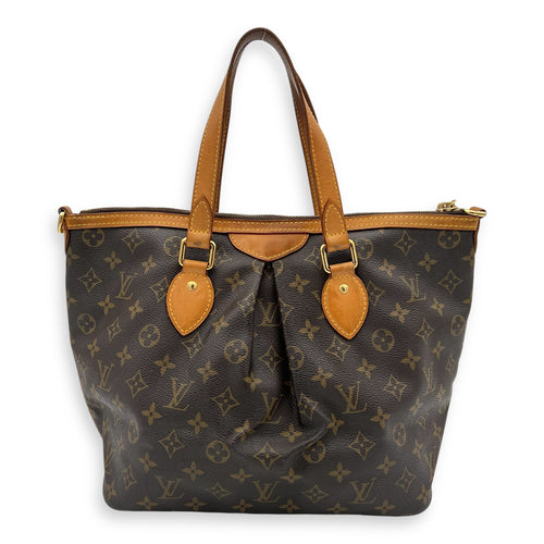 Louis Vuitton Palermo Top Handle Bag PM Brown in Monogram Coated Canvas, Gold hardware_19