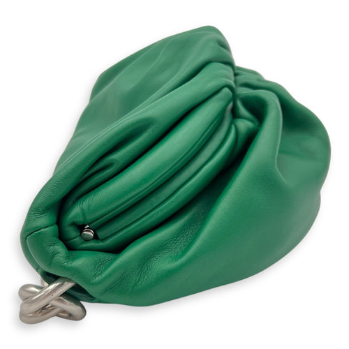 Bottega Veneta Pouch Crossbody Bag Green in Calfskin, Gold hardware_7