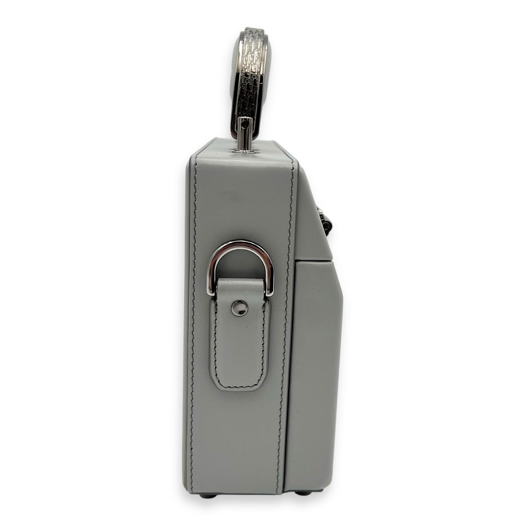 Dior Kenny Scharf Vanity Top Handle Bag Grey in Calfskin, Silver hardware_12
